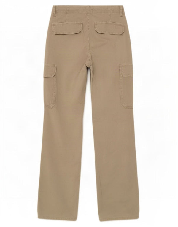 Zara Damen Cargohose mit hoher Taille, lockere Passform, EU 32, 2XS, W22, L31, Grün