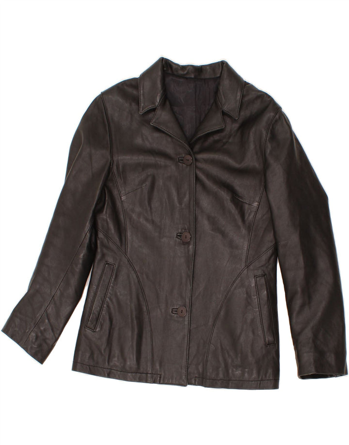 VINTAGE Womens Leather Jacket IT 42 Medium Black Leather Vintage Vintage and Second-Hand Vintage from Messina Hembry 