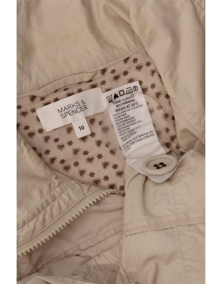 Marks & Spencer Damen Utility-Jacke UK 10 Small Beige Baumwolle