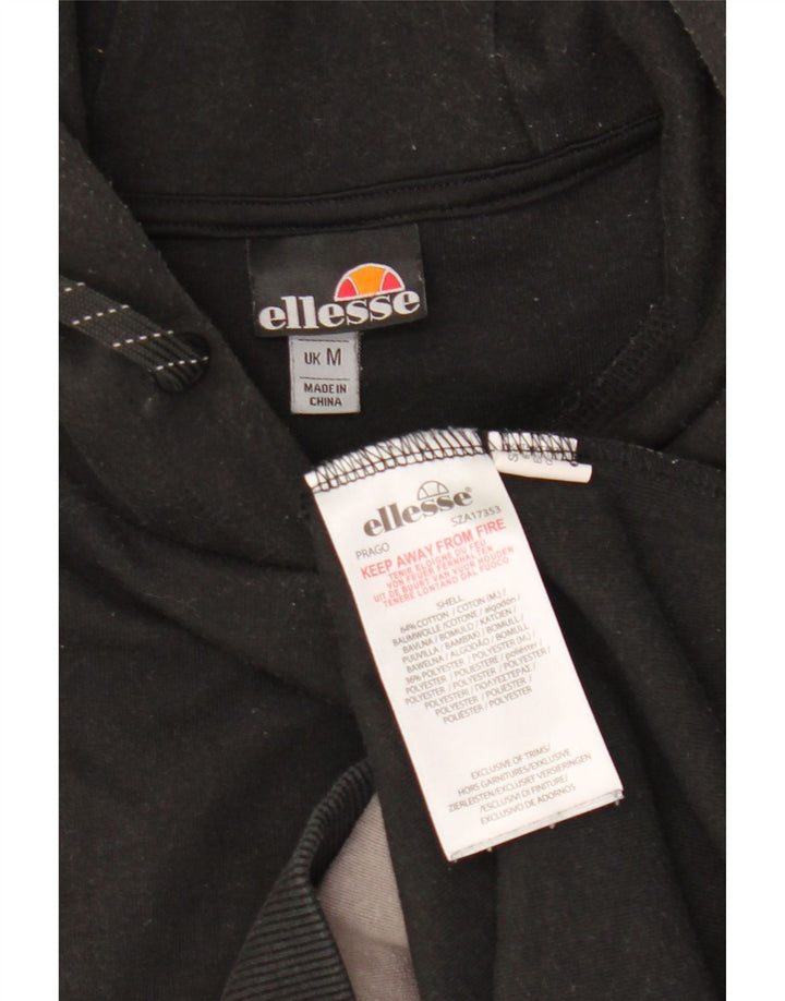 Ellesse Herren-Kapuzenpullover aus mittelschwarzer Colourblock-Baumwolle