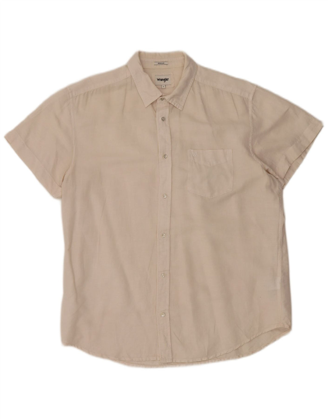 Wrangler Herren-Hemd, kurzärmelig, normale Passform, groß, aus weißem Leinen