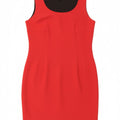 DKNY Womens Sleeveless Sheath Dress US 8 Medium Red Colourblock Cotton