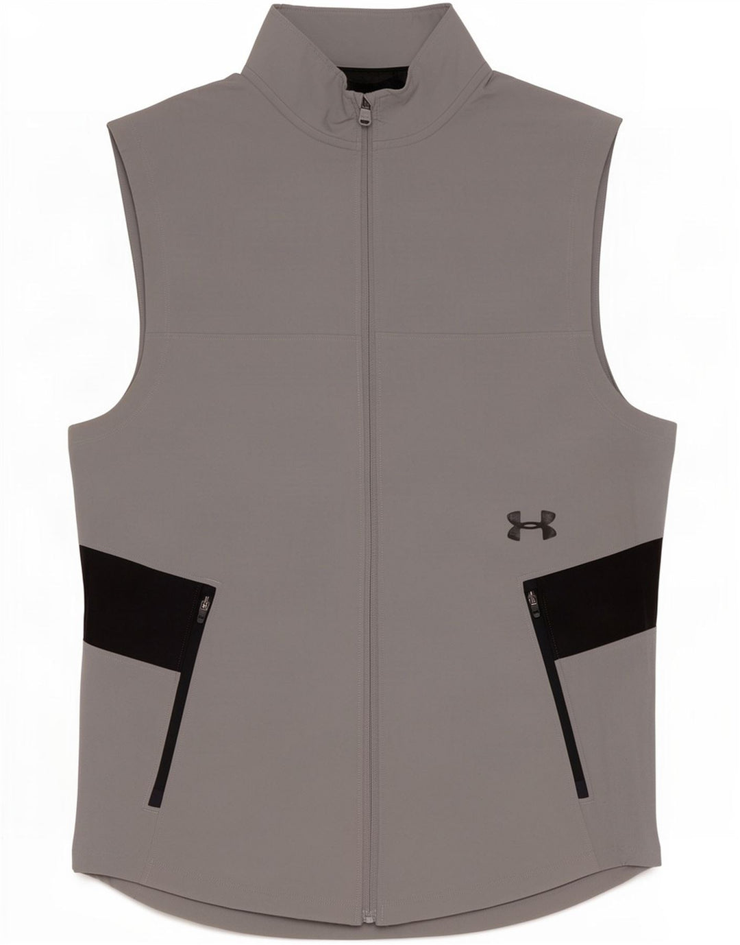 Under Armour Herren-Trainingsanzug, ärmellos, Jacke, Größe S, Grau, Farbblock