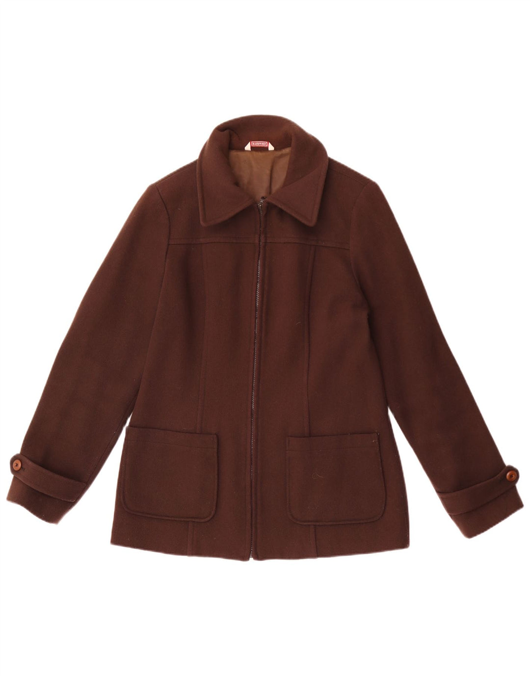 Stefanel Damen Bomberjacke UK 16 Große braune Wolle