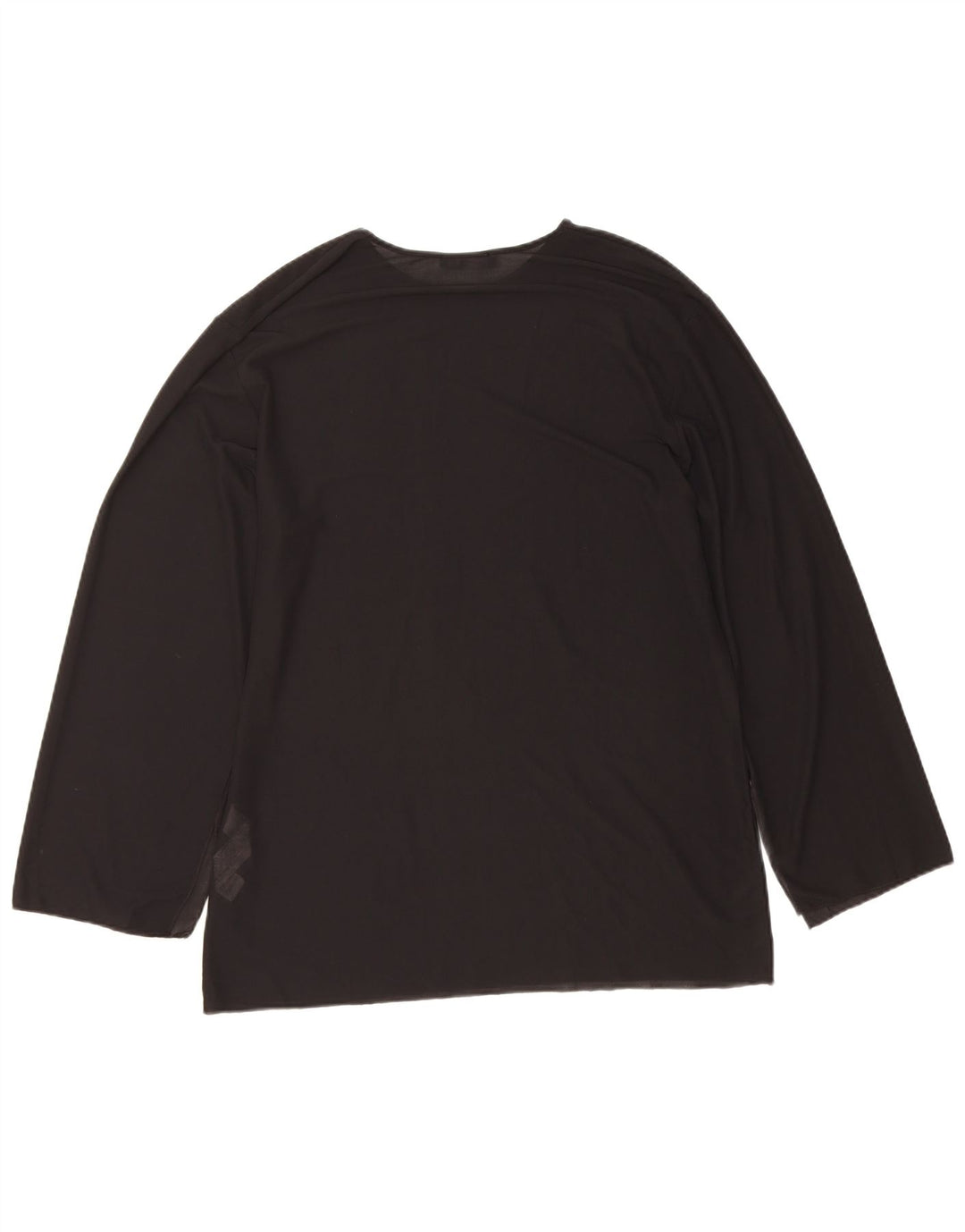 Zara Damen Top Langarm UK 14 Medium Schwarz Polyester