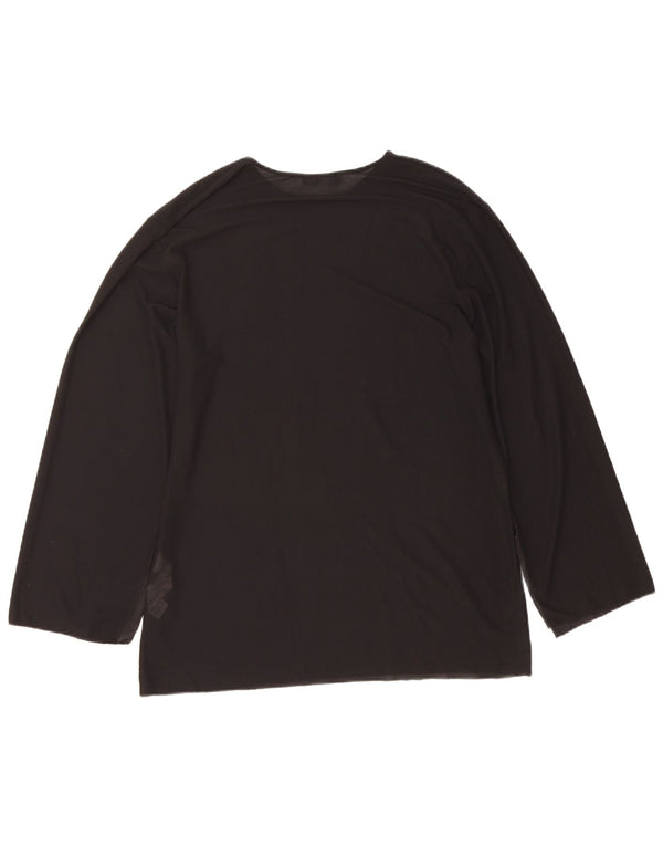 Zara Damen Top Langarm UK 14 Medium Schwarz Polyester