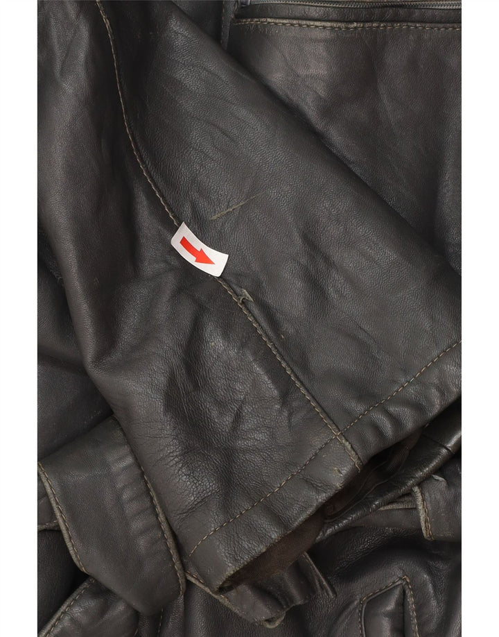 Vintage Herren Lederjacke IT 50 Großes schwarzes Leder