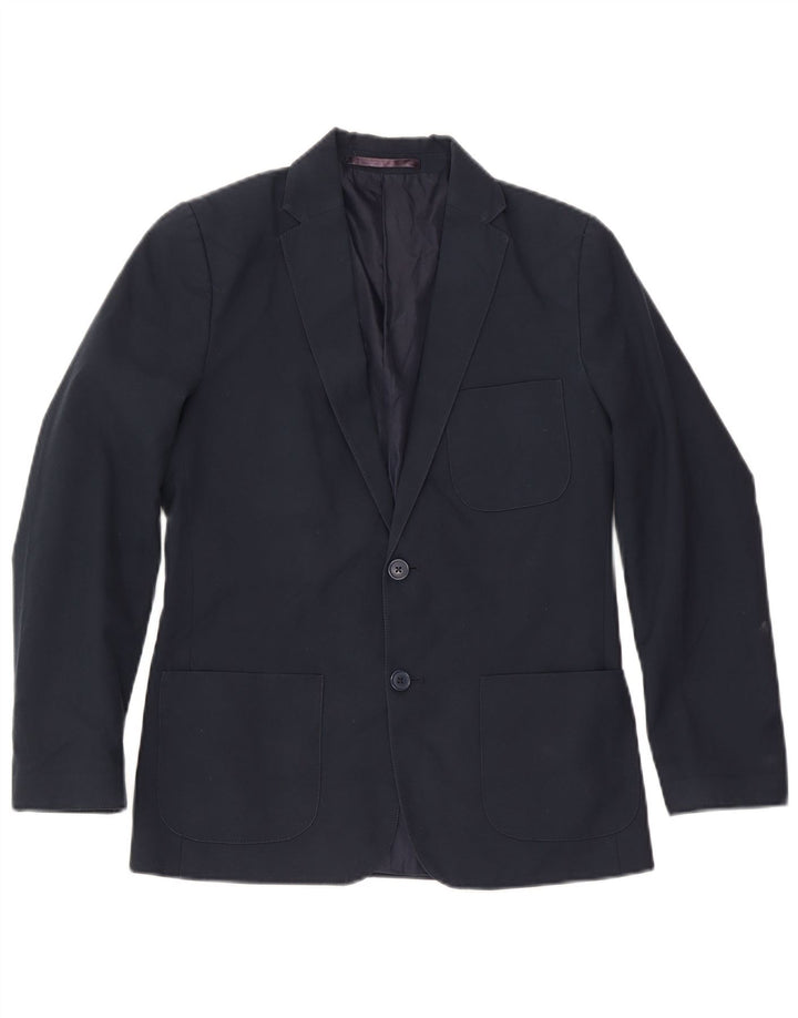 Marks & Spencer Jungen-Blazer mit 2 Knöpfen, 13–14 Jahre, marineblaues Polyester