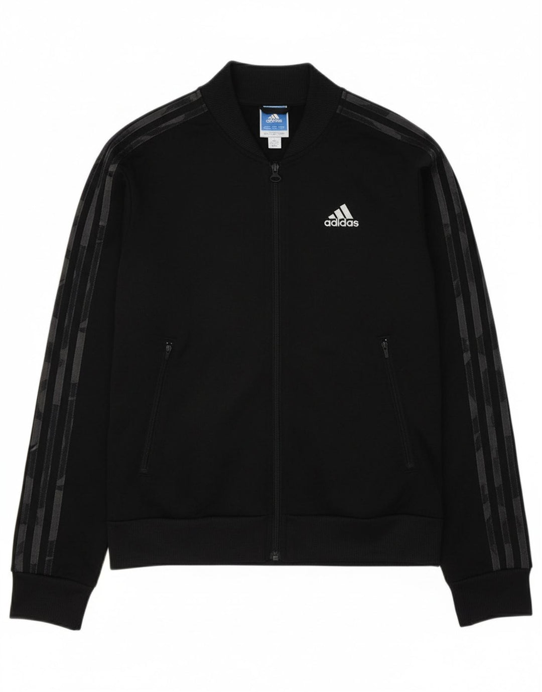 ADIDAS Womens Tracksuit Top Jacket UK 6 XS Black Polyester