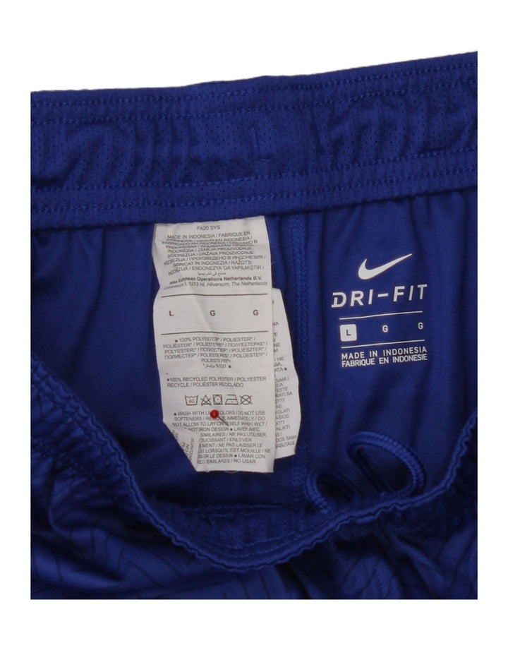 Nike Herren Dri Fit Graphic Sportshorts, großes blaues Farbblock-Polyester
