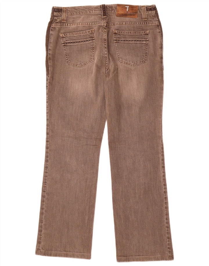TRUSSARDI Damen Straight Jeans W28 L28 Braune Baumwolle