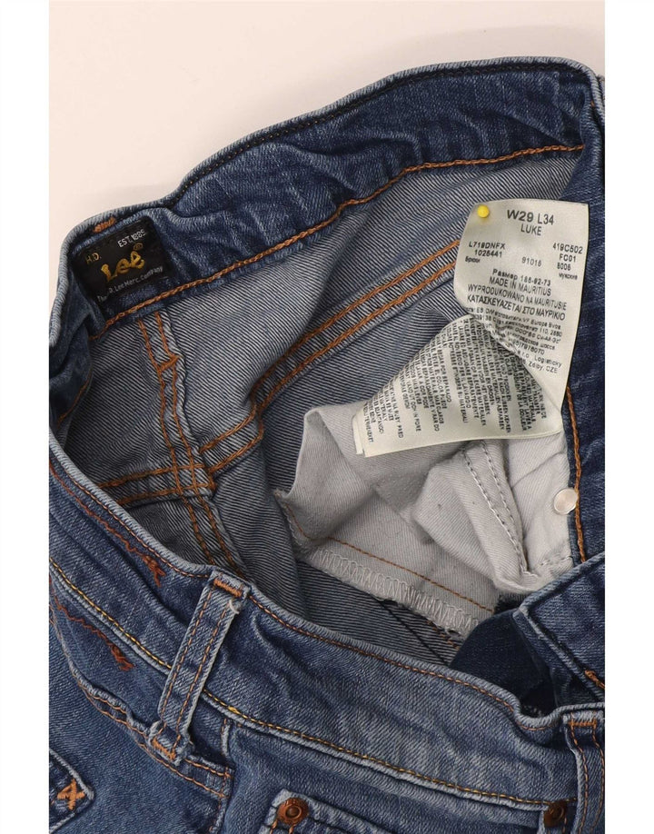 Lee Damen Luke Slim Jeans W29 L28 Blaue Baumwolle