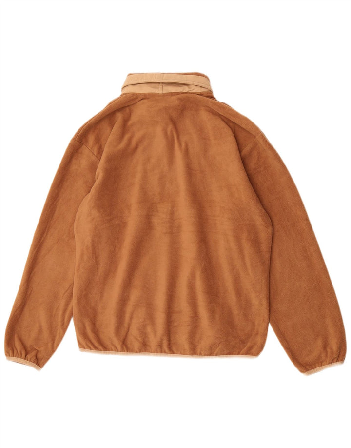 Columbia Herren-Fleecepullover mit Reißverschluss am Hals, mittelbraunes Farbblock-Polyester