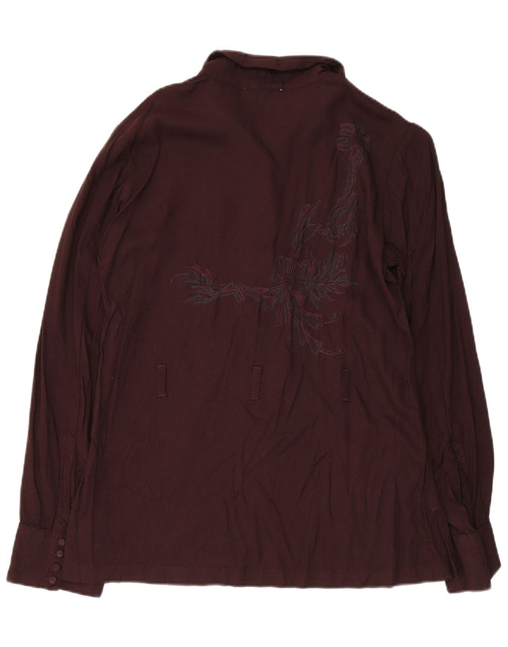 Diesel Damen Pullover-Hemdbluse UK 18 XL Braun geblümtes Viskose