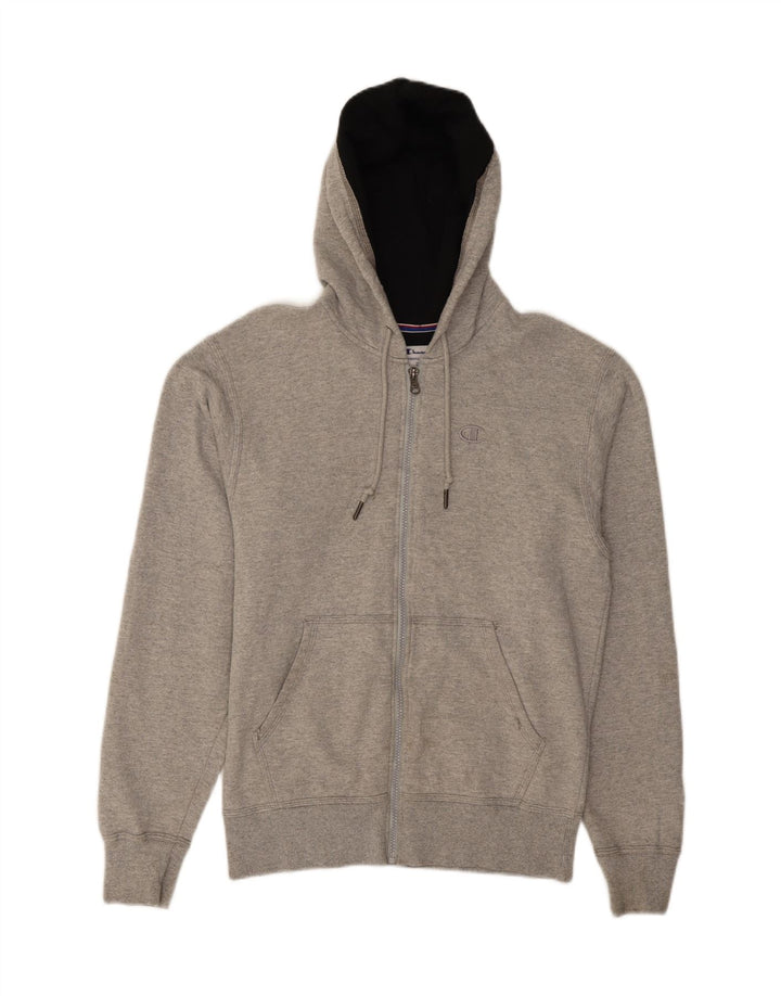 CHAMPION Mens Zip Hoodie Sweater Small Grey Polyester Vintage Champion and Second-Hand Champion from Messina Hembry 