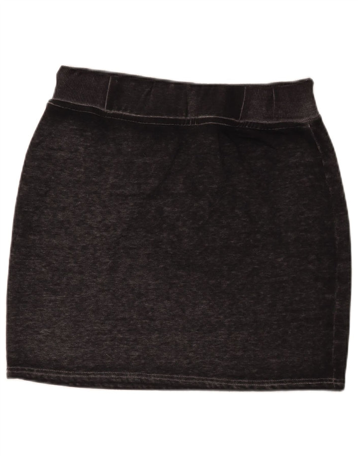 Superdry Damen Graphic Minirock Medium W30 Schwarz gefleckte Baumwolle