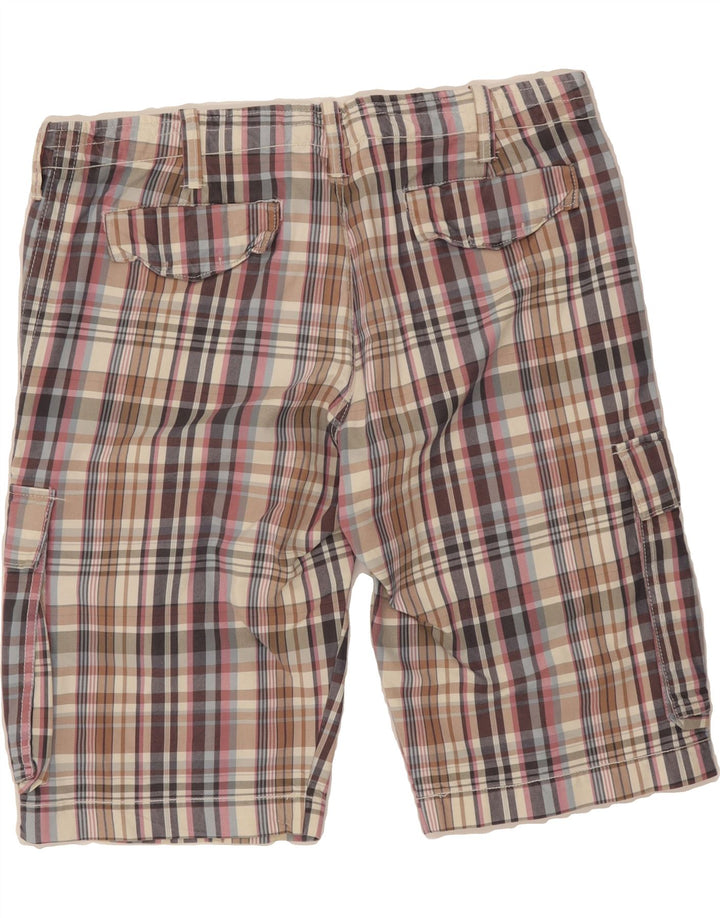 BENETTON Mens Cargo Shorts IT 52 XL W38 Multicoloured Check Cotton Vintage Benetton and Second-Hand Benetton from Messina Hembry 