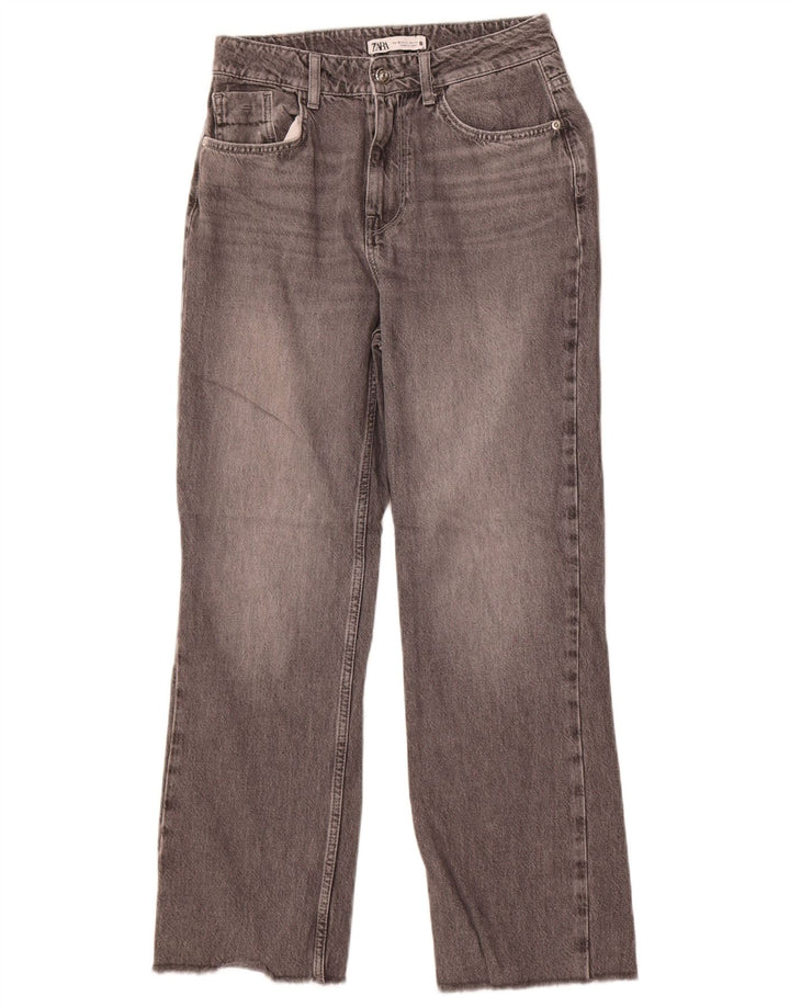 Zara Damen Straight Jeans EU 38 Small W28 L27 Graue Baumwolle