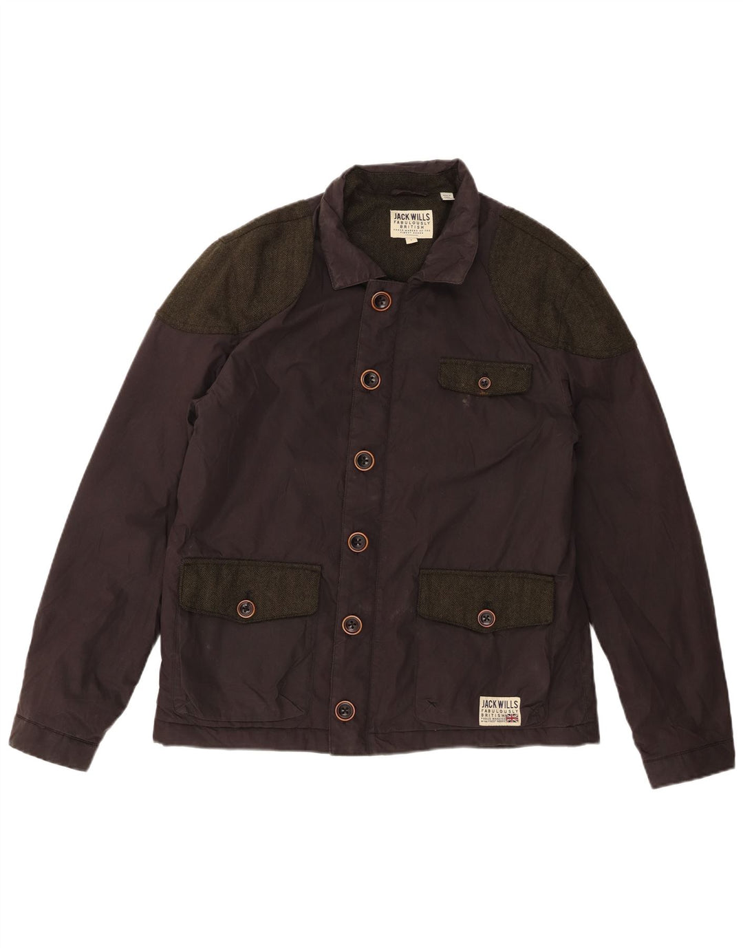 Jack Wills Herren-Utility-Jacke, UK 40, Größe L, Grau, Farbblock
