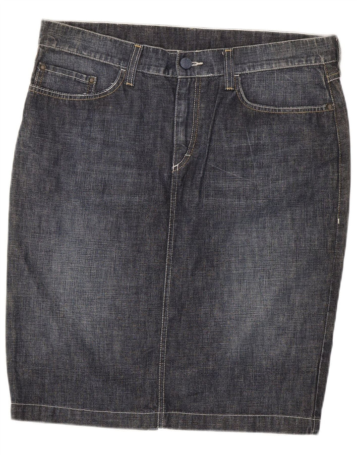 MUSTANG Damen Jeansrock W34 Large Marineblau