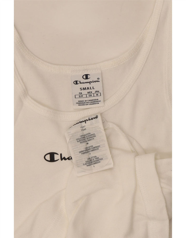 Champion Damen-Trägershirt, UK-Größe 8, Größe S, weiße Baumwolle