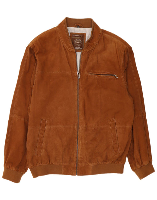 WESTBURY Herren Wildleder Bomberjacke EU 54 2XL Braunes Leder