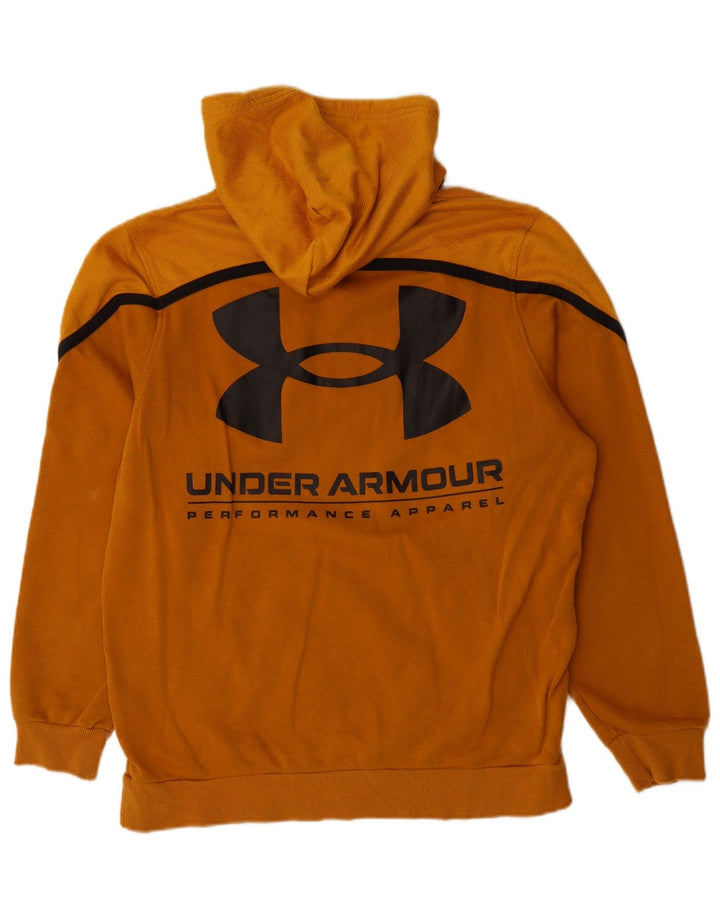 Under Armour Herren-Kapuzenpullover aus mittelorangefarbener Colourblock-Baumwolle