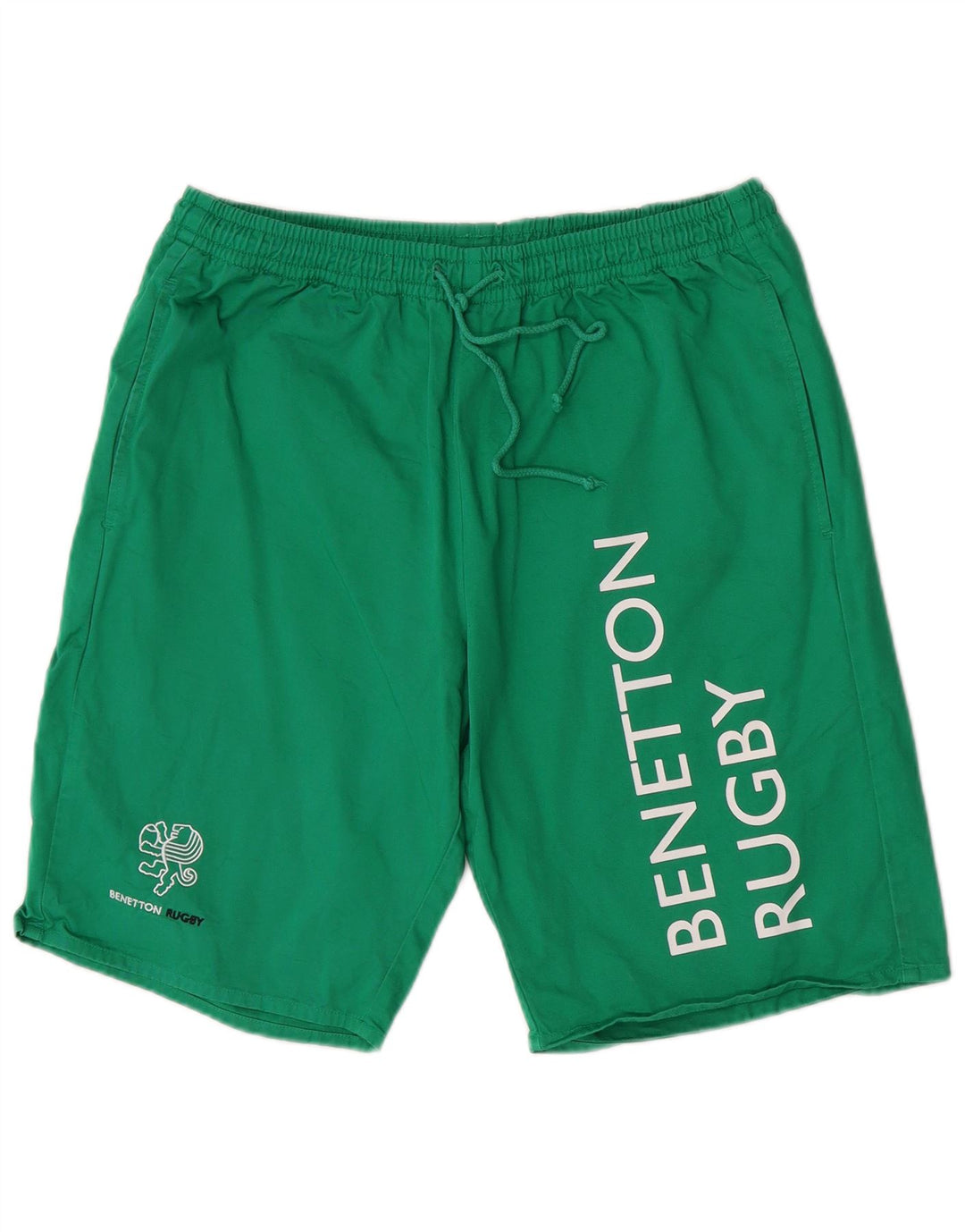 Benetton Herren-Sportshorts mit Grafik, mittelgrüne Baumwolle