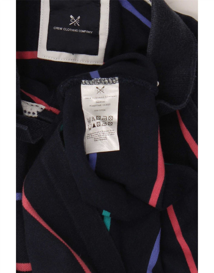 Crew Clothing Herren-Poloshirt aus mittelblauer, gestreifter Baumwolle