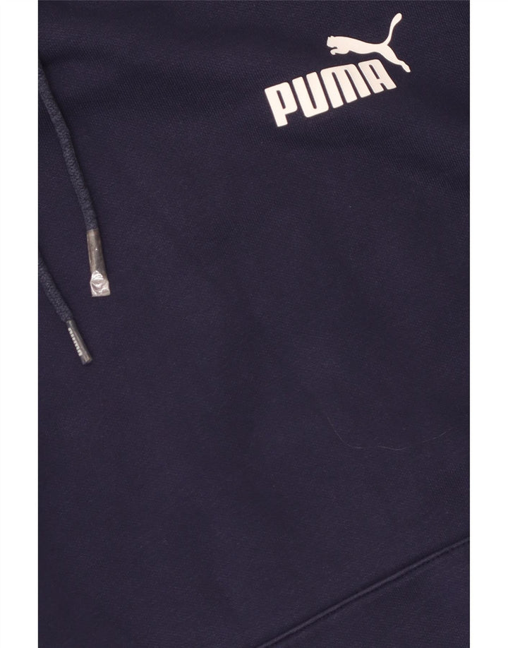 Puma Herren Grafik-Hoodie-Pullover aus Baumwolle in mittlerem Marineblau