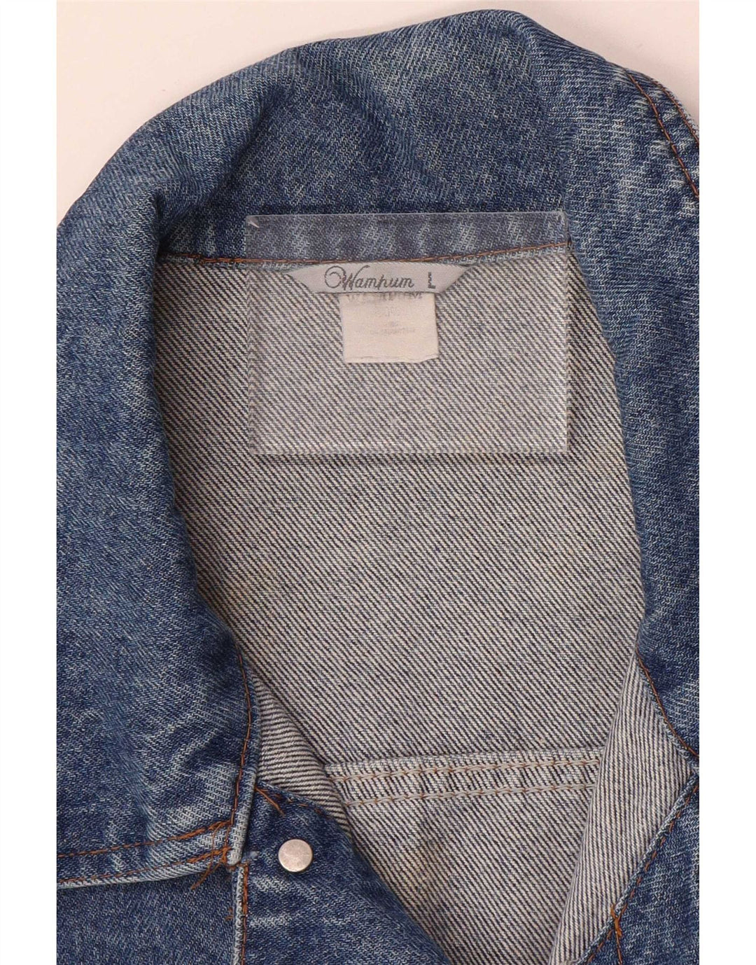 Wampum Herren Jeansjacke UK 40 Große blaue Baumwolle