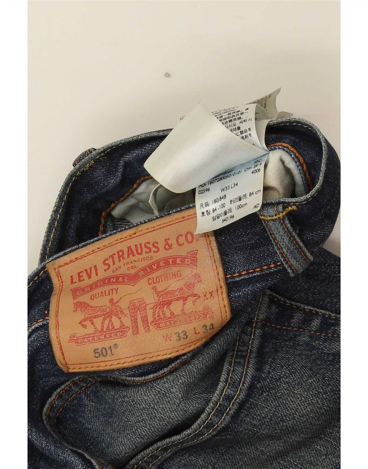 Levi's Herren 501 Straight Jeans W33 L34 Marineblaue Baumwolle