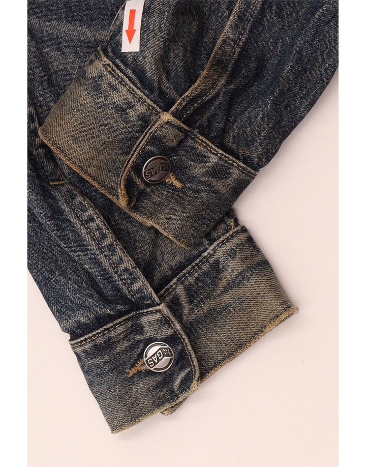 Gas Damen Jeansjacke UK 14 Medium Marineblau Baumwolle