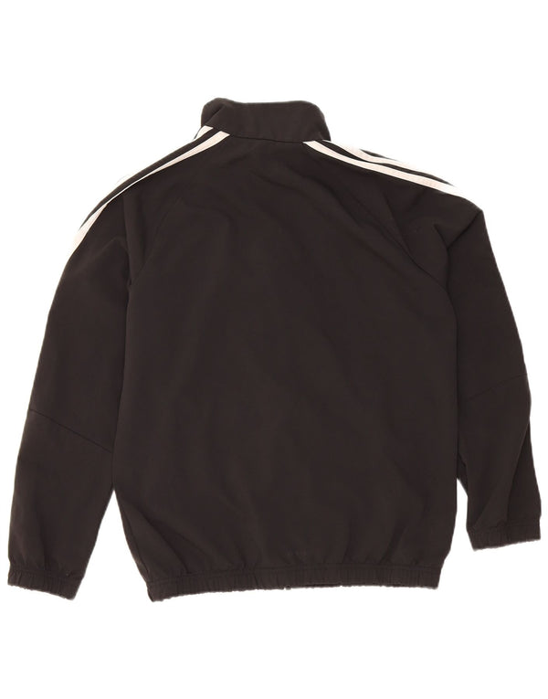 ADIDAS Jungen-Trainingsanzug, Top-Jacke, 11–12 Jahre, schwarzes Polyester