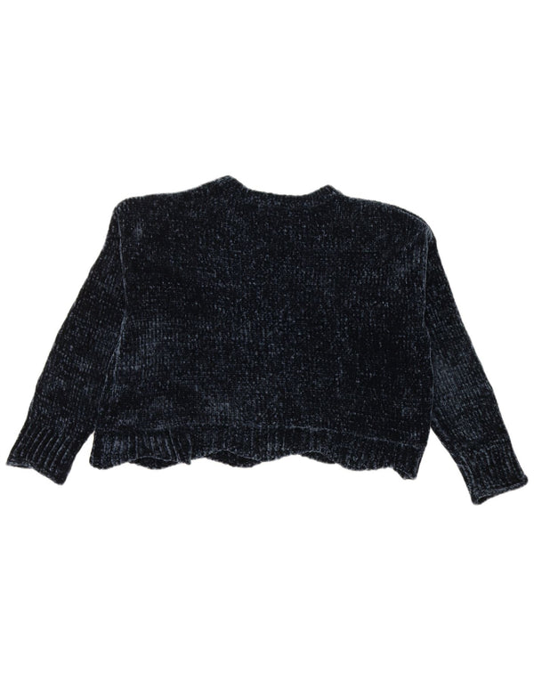Zara Damen-Pullover, übergroß, bauchfrei, U-Boot-Ausschnitt, Gr. 10, Größe S, Marineblau