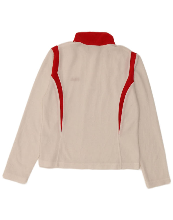 Fila Damen-Oberteil mit Reißverschluss, langärmlig, Größe S, Weiß, Farbblock-Polyester