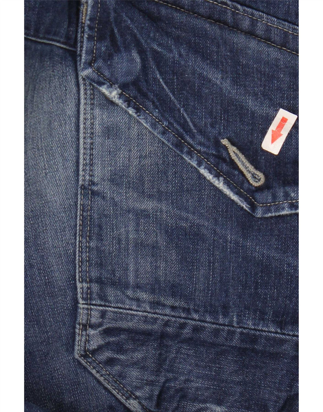 G-Star Herren Straight Jeans W36 L32 Blaue Patchwork-Baumwolle