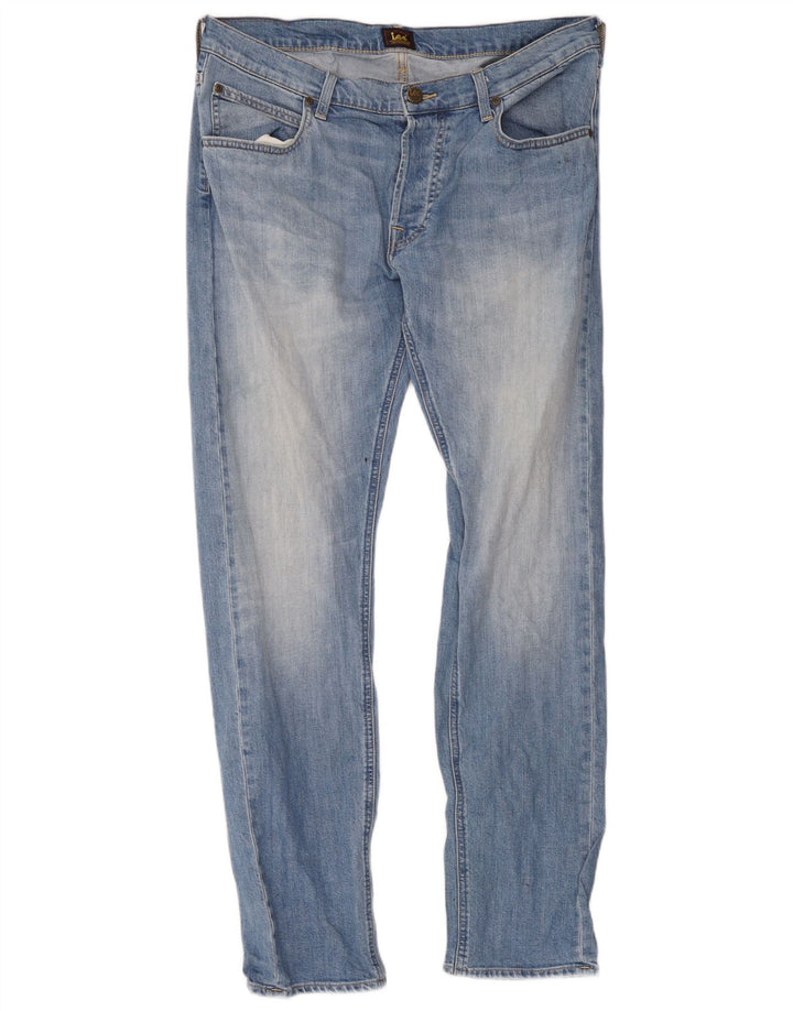 Lee Herren Daren Straight Jeans W34 L32 Blaue Baumwolle
