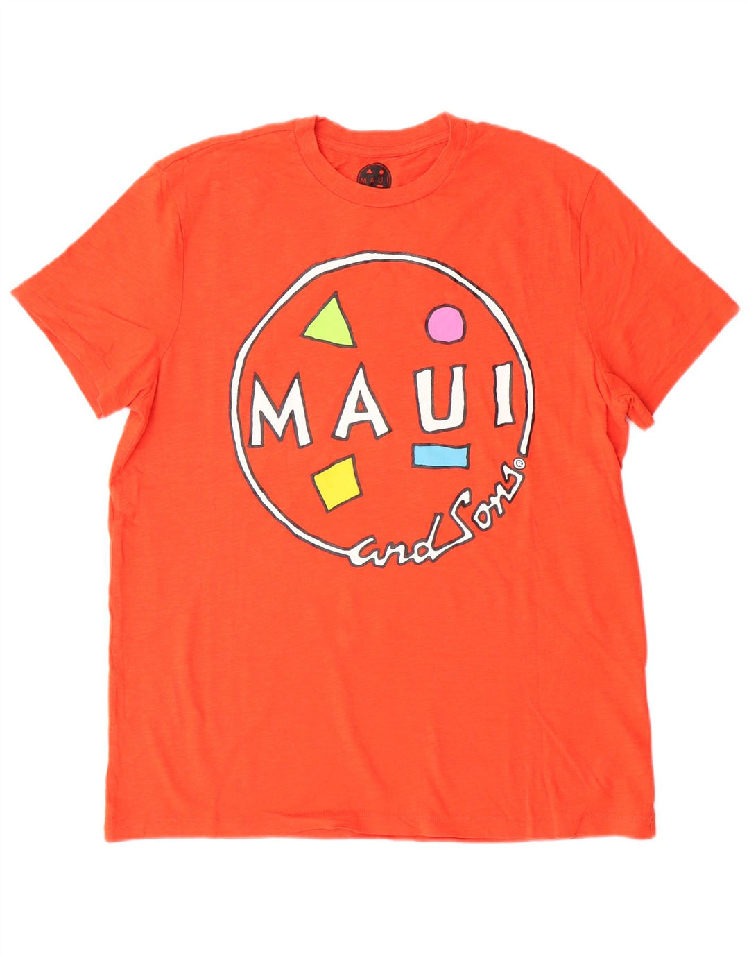 Maui and Sons Herren Grafik-T-Shirt-Oberteil aus mitteloranger Baumwolle