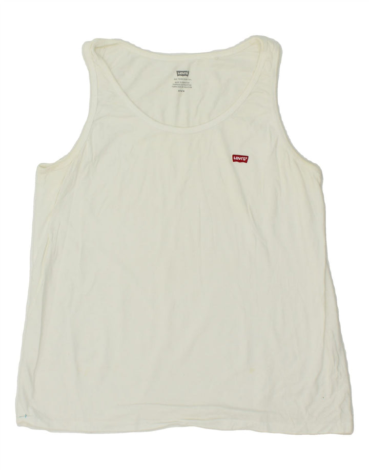 LEVI'S Womens Vest Top UK 12 Medium White Cotton Vintage Levi's and Second-Hand Levi's from Messina Hembry 
