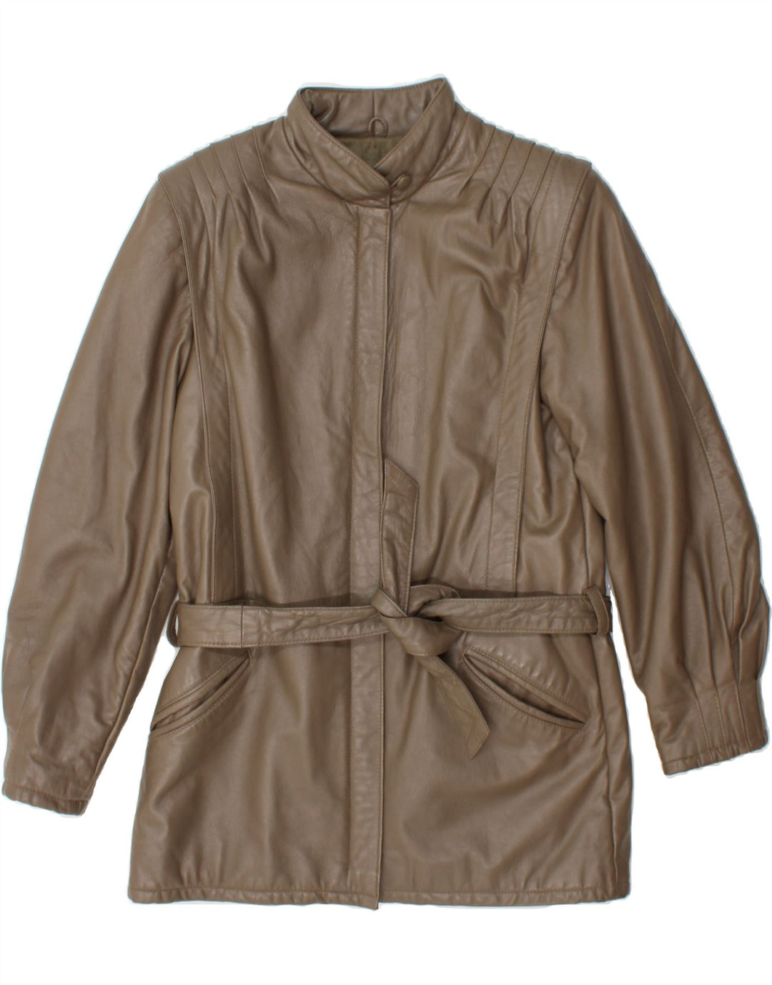 VINTAGE Womens Leather Jacket IT 46 Large Brown Vintage Vintage and Second-Hand Vintage from Messina Hembry 