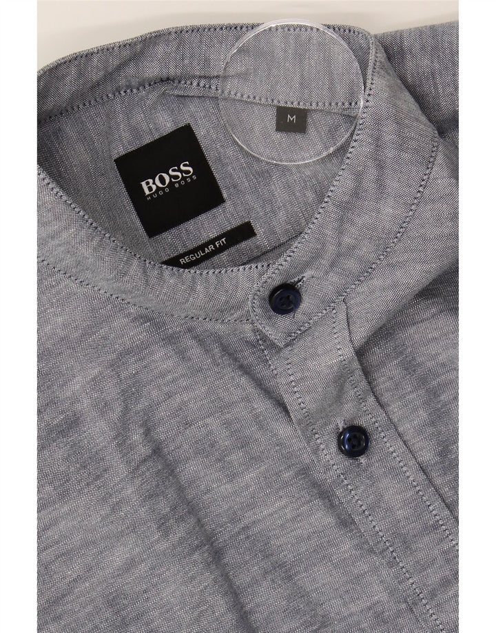 HUGO BOSS Mens Regular Fit Shirt Medium Navy Blue Flecked Vintage Hugo Boss and Second-Hand Hugo Boss from Messina Hembry 