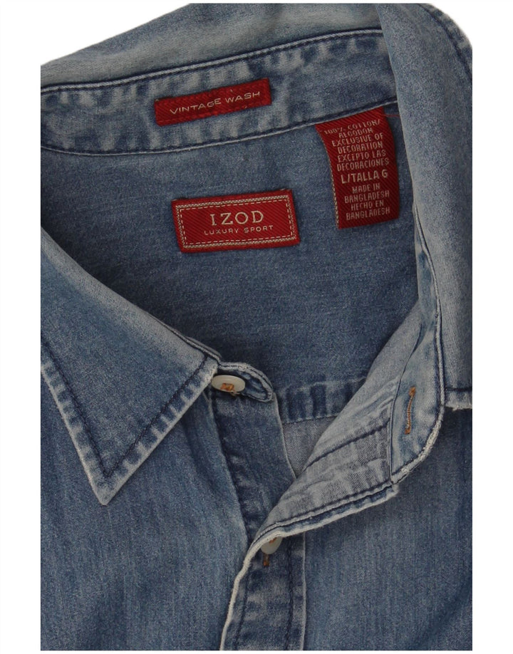 Izod Herren-Jeanshemd, groß, aus blauer Baumwolle