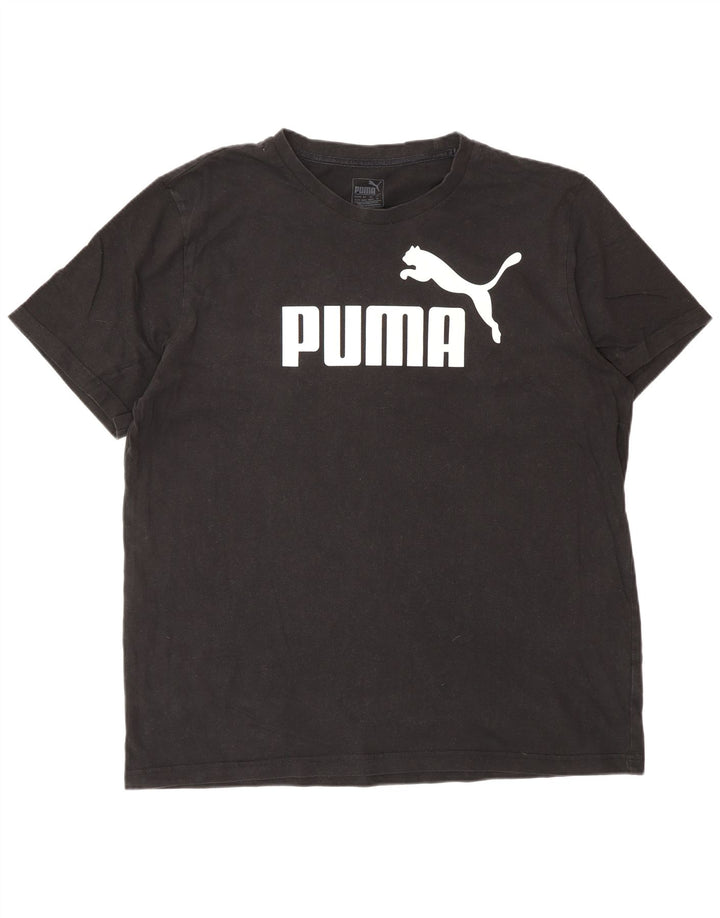 PUMA Herren Grafik T-Shirt Top XL Schwarz Baumwolle
