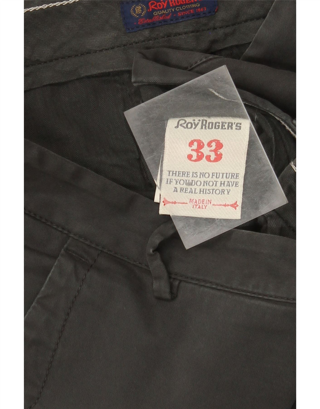 Roy Rogers Slim Chino-Hose für Herren, W33, L31, graue Baumwolle