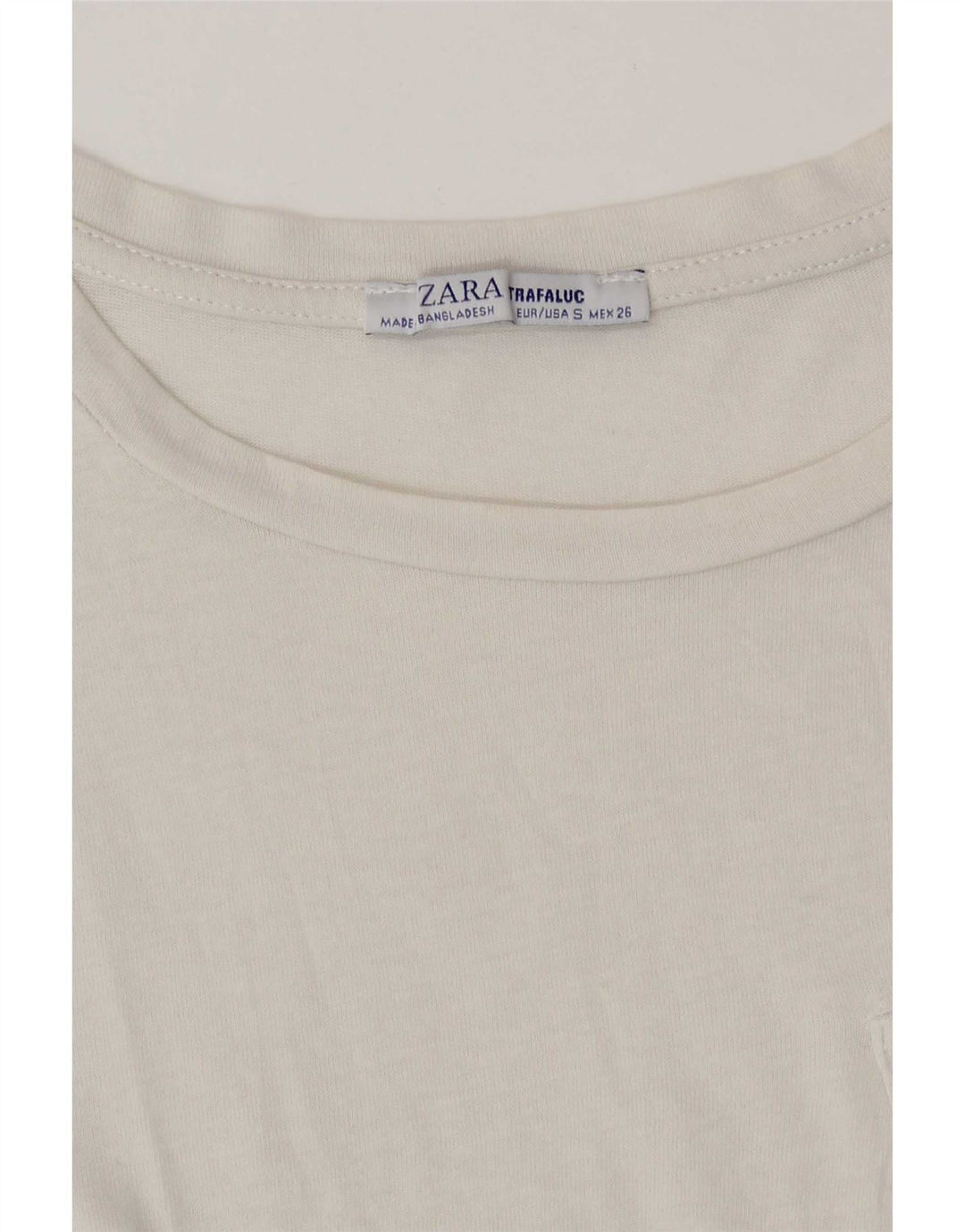 Zara Damen T-Shirt Top UK 10 Small Weiß