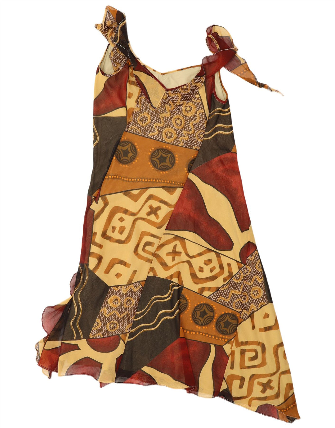 Rene Derhy Damen Asymmetrisches Kleid IT 48 XL Mehrfarbiges Patchwork