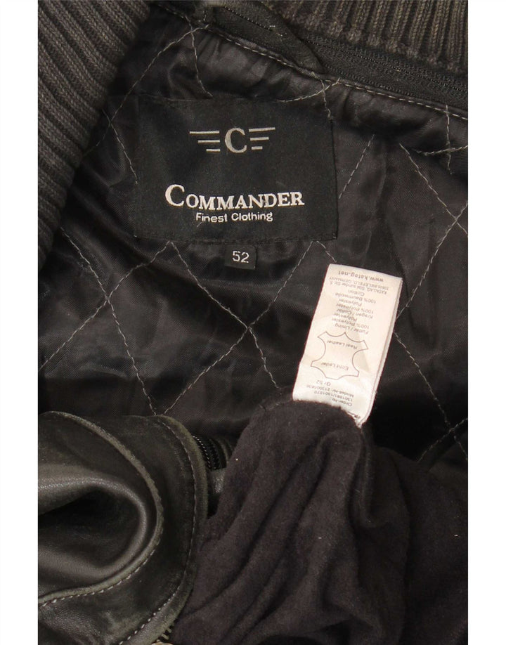 Commander Herren Lederjacke IT 52 XL Schwarzes Leder