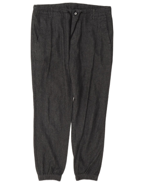 Massimo Dutti Herren Chinohose EU 42 Large W32 L28 Graues Fischgrätenmuster