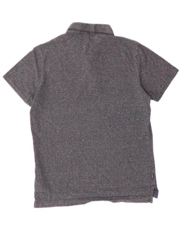 SUPERDRY Mens Polo Shirt Large Grey Flecked Cotton